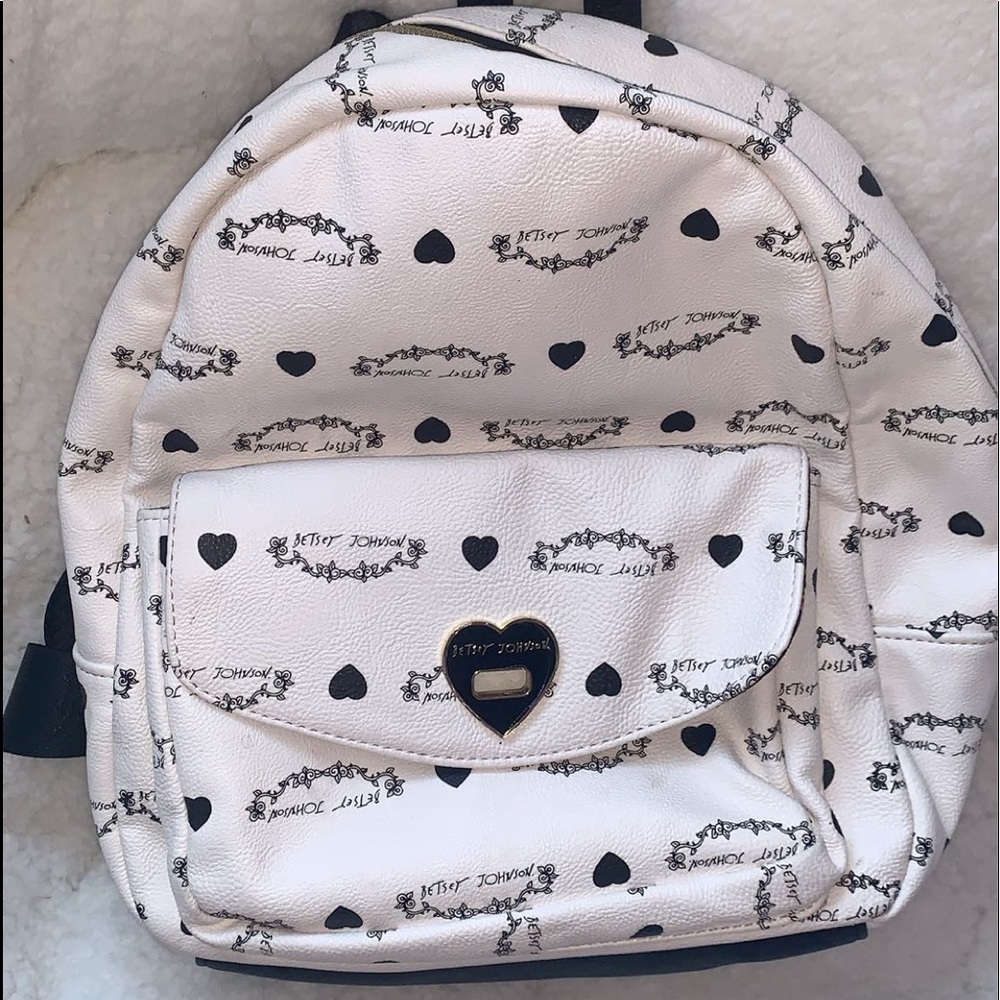 Betsy Johnson black and white backpack